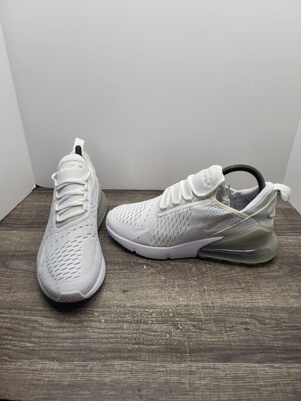 Nike Air Max 270 Shoes Youth Size 6Y White Mesh Running Sneakers 943345-103